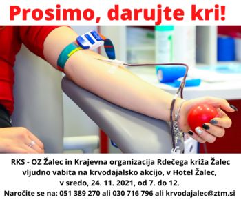Krvodajalska akcija v Hotelu Žalec