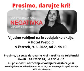 Krvodajalska akcija v Hotelu Prebold