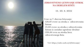 Zdravstveno letovanje otrok na Debelem rtiču, od 13. do 20. avgusta!