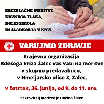 Vabljeni na brezplačne meritve krvnih vrednosti!