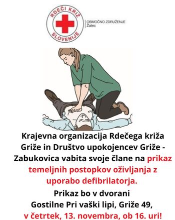 Vabljeni na prikaz temeljnih postopkov oživljanja