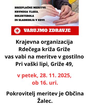 Vabljeni na meritve v Griže!