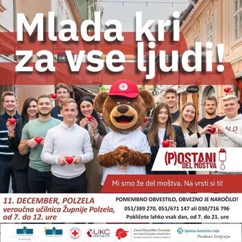 Vabljeni na krvodajalsko akcijo v četrtek, 11. decembra 2025!