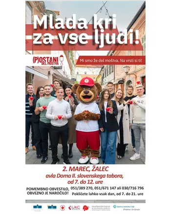 KRVODAJALSKA AKCIJA V ŽALCU, 2. 3. 2026, od 7. do 12. ure!