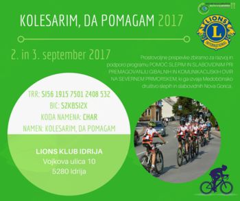 KOLESARIM, DA POMAGAM!