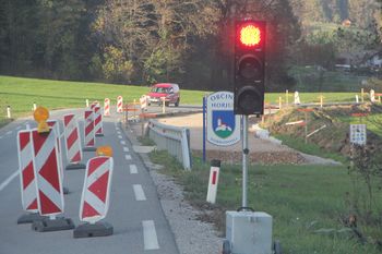 Rdeča luč! Gradnjo kolesarke ustavile žabe!