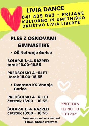 Plesni tečaj z osnovami gimnastike - 4.- 6. let 