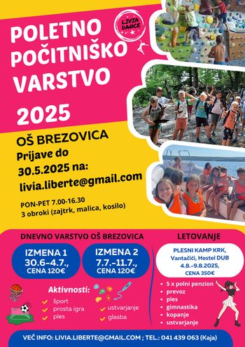 POLETNO POČITNIŠKO VARSTVO na OŠ  Brezovica