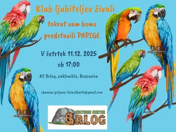 Klub ljubiteljev živali - spoznajmo papagaje!