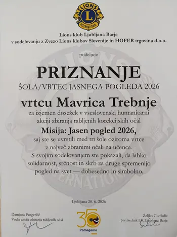Hvala za skupen korak k boljšemu pogledu