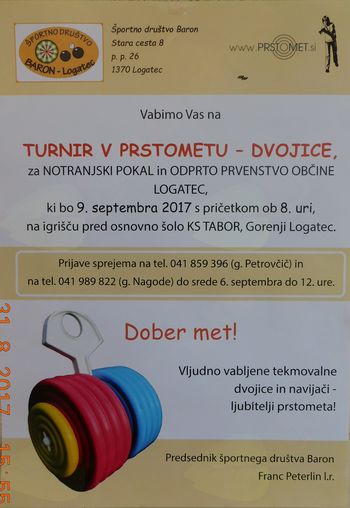 Predstavitev prstometa - občinsko prvenstvo dvojic