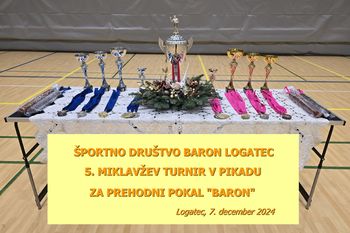 Pikado ekipa ŠD Baron osvojila Prehodni pokal Pikado ekipa ŠD Baron osvojila Prehodni pokal