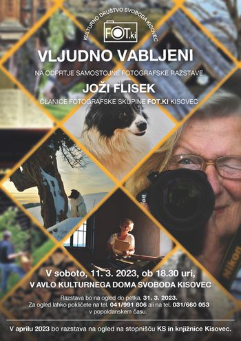 Razstava fotografij Joži Flisek članice FOTKI, KD Svoboda Kisovec