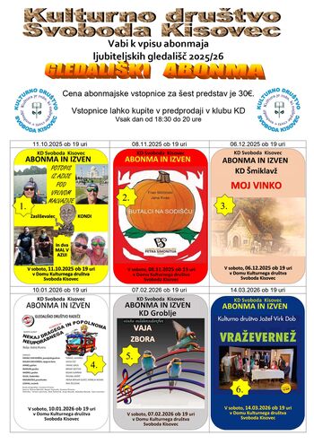 Gledališki abonma v Kisovcu - sezona 2025/2026