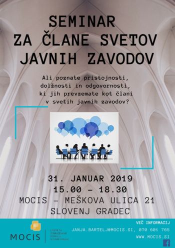 SEMINAR  ZA ČLANE SVETOV JAVNIH ZAVODOV