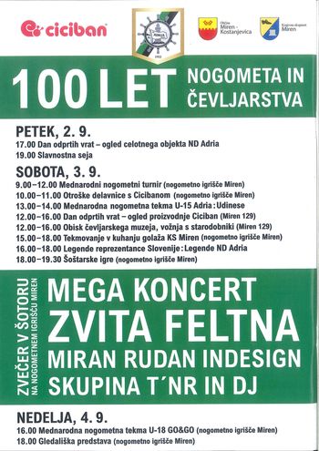 100 let nogometa in čevljarstva v Mirnu