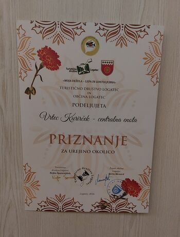 PRIZNANJE ZA UREJENO OKOLICO