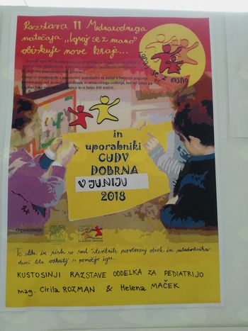 Razstava 11.Mednarodnega natečaja"Igraj se z mano" in uporabnikov CUDV Dobrna na ogled v Splošni bolnišnici Slovenj Gradec Razstava 11.Mednarodnega natečaja"Igraj se z mano" in uporabnikov CUDV Dobrna na ogled v Splošni bolnišnici Slovenj Gradec