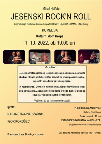 JESENSKI ROCK N ROLL, GLEDALIŠKA PREDSTAVA 