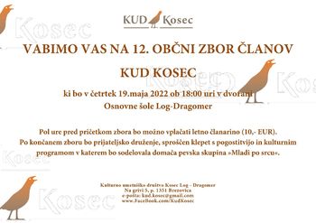 Občni zbor članov KUD Kosec