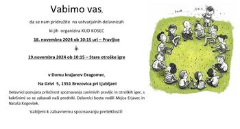 Stare otroške igre in pravljice v Domu krajanov Dragomer