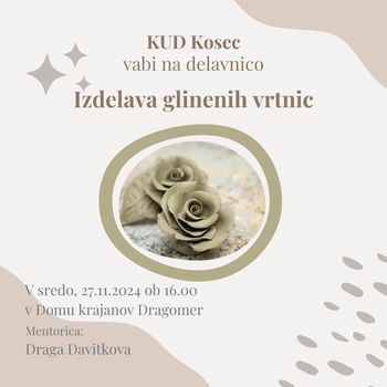 Delavnica: Izdelava glinenih vrtnic