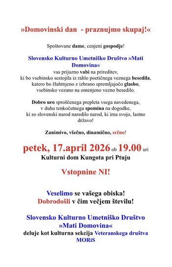 Domovinski dan - praznujmo skupaj