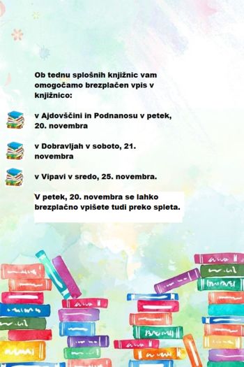 Brezplačen vpis v Lavričevo knjižnico