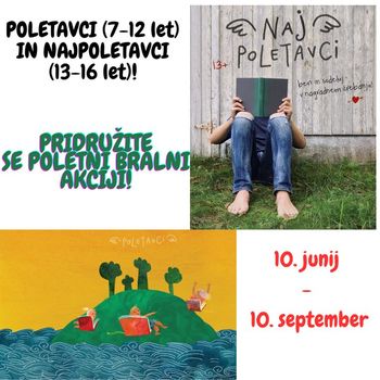 Poletavci/NajPoletavci - poletna bralna akcija za otroke in mladino od 7. do 16. leta