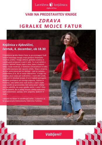 Predstavitev knjige Zdrava igralke Mojce Fatur.