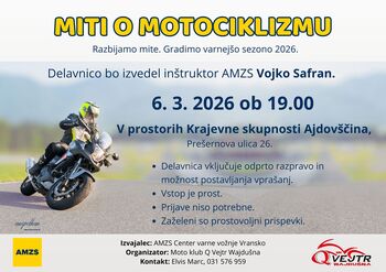 Moto delavnica: Miti v motociklizmu (AMZS & MK Q Vejtr Wajdušna)