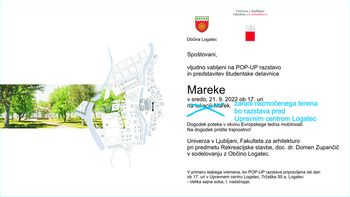 POP-UP razstava in predstavitev študentske delavnice Mareke - SPREMEMBA LOKACIJE!