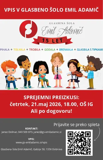 Vpis v Glasbeno šolo Emil Adamič