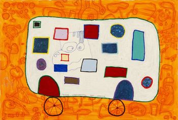 Avtorska interaktivna intervencija: Umetnik riše na vse živo