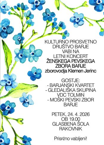 Letni koncert Ženskega pevskega zbora Barje