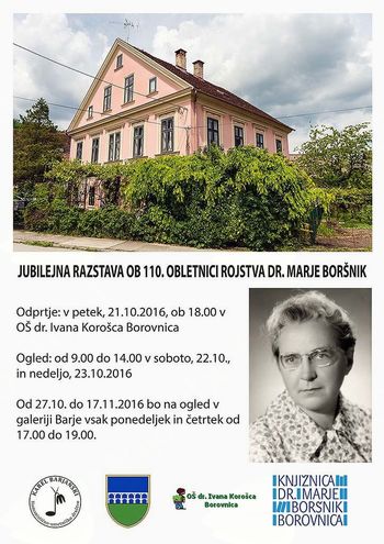 Vabilo na razstavo Marje Boršnik