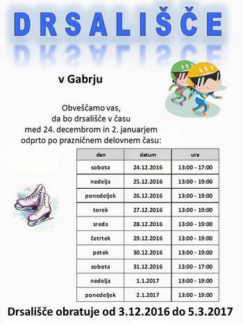 Praznični čas na drsališču v Gabrju