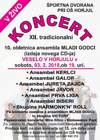 Vabilo na tradicionalni koncert Veselo v Horjulu