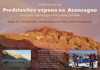 Vabljeni na predstavitev vzpona na Aconcaguo