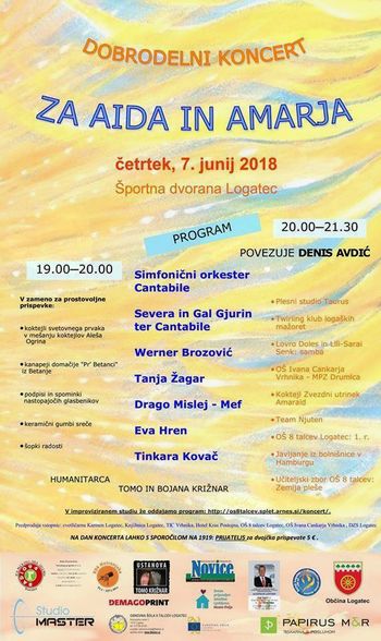 Dobrodelni koncert za Aida in Amarja - SREČA JE ZDRAVJE