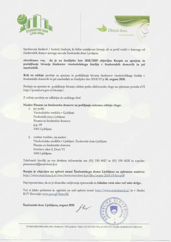 Boste v času študija bivali v študentskem domu? Potem ne spreglejte tega!