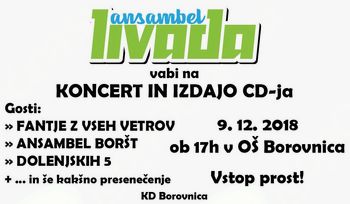 Ansambel Livada vabi na koncert ob izdaji zgoščenke