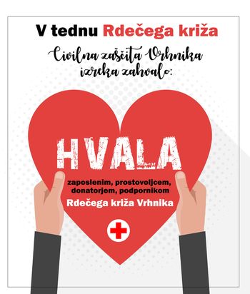 Zahvala zaposlenim, prostovoljcem, donatorjem in podpornikom RK Vrhnika