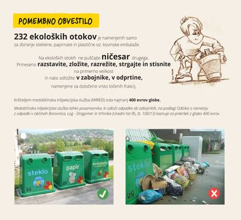 Pokrbimo za čistočo in urejenost ekoloških otokov