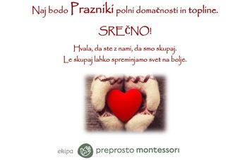 Voščilo ekipe Preprosto Montessori