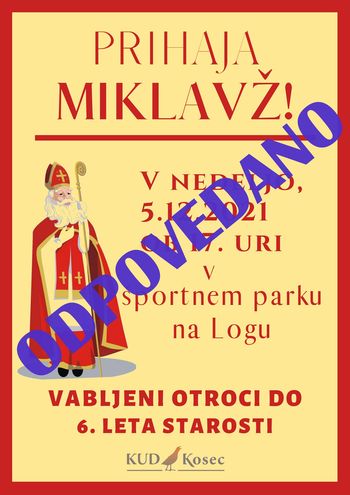 Prihaja sv. Miklavž - ODPOVEDANO