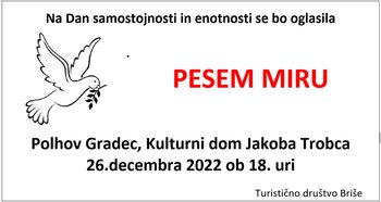 Pesem miru – vabljeni!