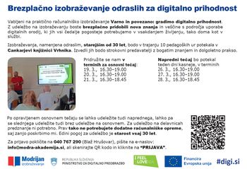 Brezplačno izobraževanje odraslih za digitalno prihodnost