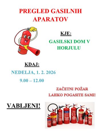 Pregled gasilnih aparatov v Horjulu