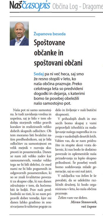 Opravičilo ob županovi kolumni